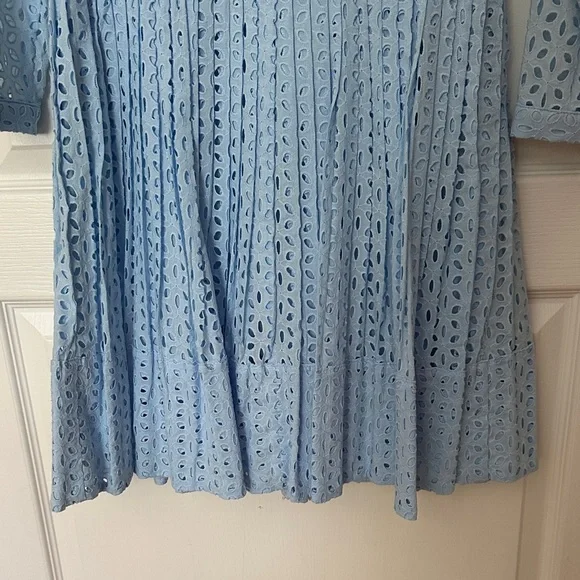 Michael Kors Sky Blue Eyelet Blouse - Picture 6 of 6